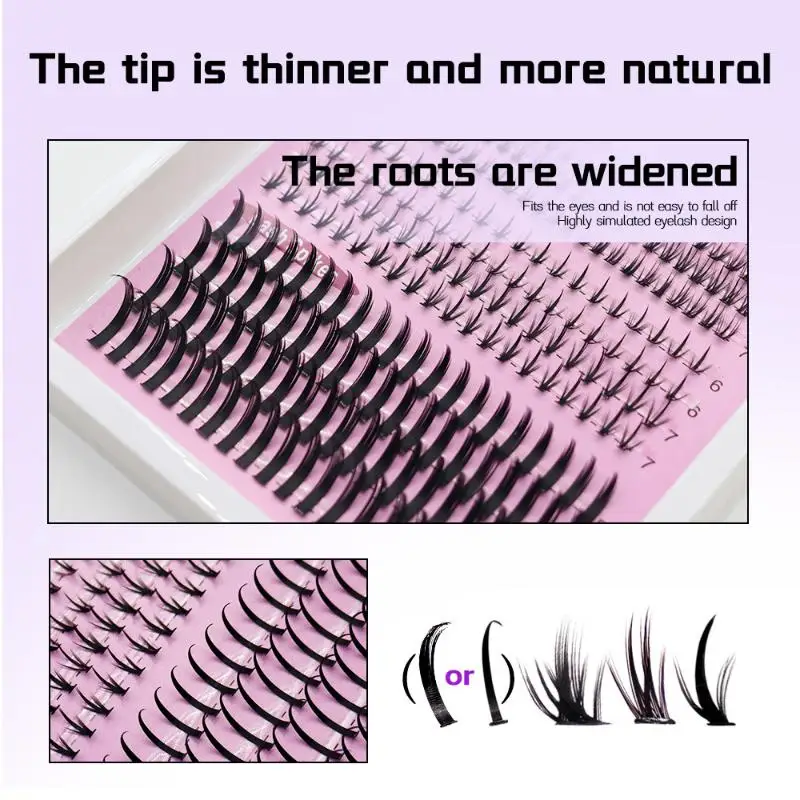 New 16Rows Bottom Lashes(6-7mm) Spikes(15-21mm) Mix DIY Eyelash Extension Wispy Individual Lash Spikes Clusters DIY Lashes Tools