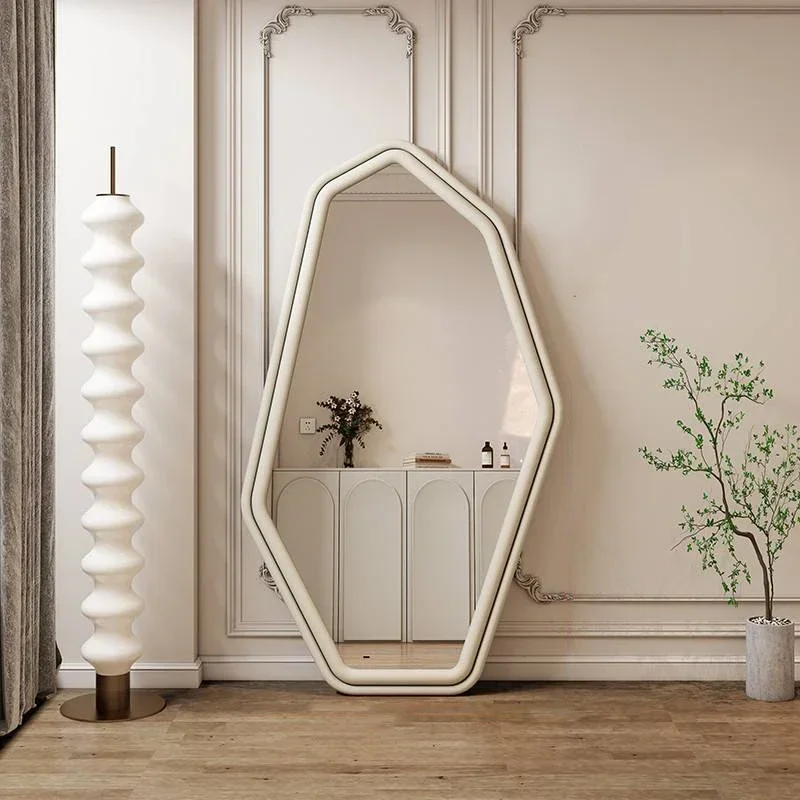 Design Full Length Mirror Edge Nordic Display Creative Full Body Mirror Irregular White Girls Home Decoration