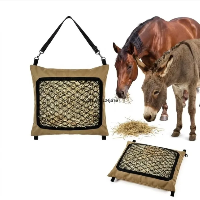 Large Capacity Horse Feeding Bag, Portable Hay Storage Sack, Durable Horse Dry Grass Carry Pouch for Equestrian Use