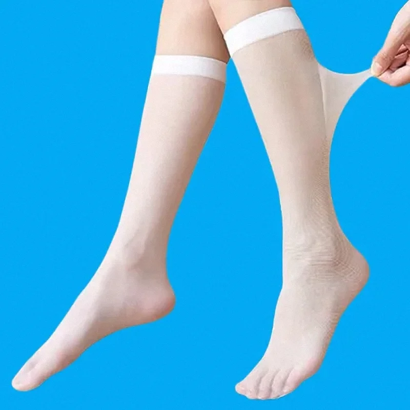 5/10 Pairs High Quality Women Stockings High Stockings Ultra-thin Half-Length Invisible Breathable Calf Mid-tube Women\'s Socks