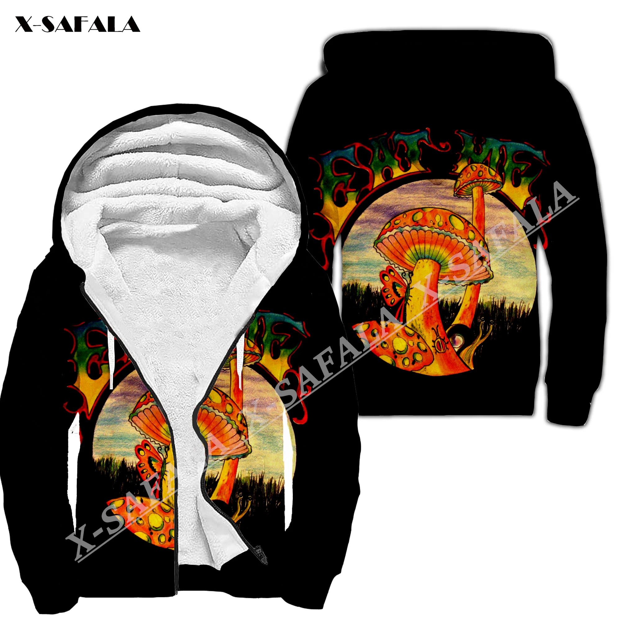 

Trippy Psychedelic Mushroom Fungus 3D Print Men Warm Thick Fleece Zipper Hoodie Jacket Windproof Pullover Coat Hooded Outwear 5