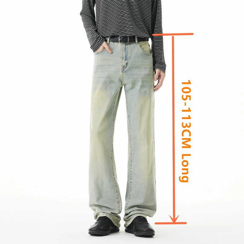 

Tall Men Jeans Wide Leg Loose American Straight Long 180-190CM Teenagers Trousers Male Extra Long Guys White Black Denim Pants