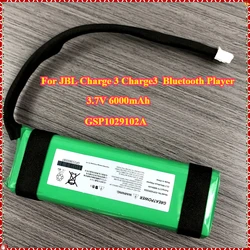 New 3.7V 6000mAh Battery for JBL Charge 3 Charge3 GSP1029102A Bluetooth Player Accumulator 5-wire Plug