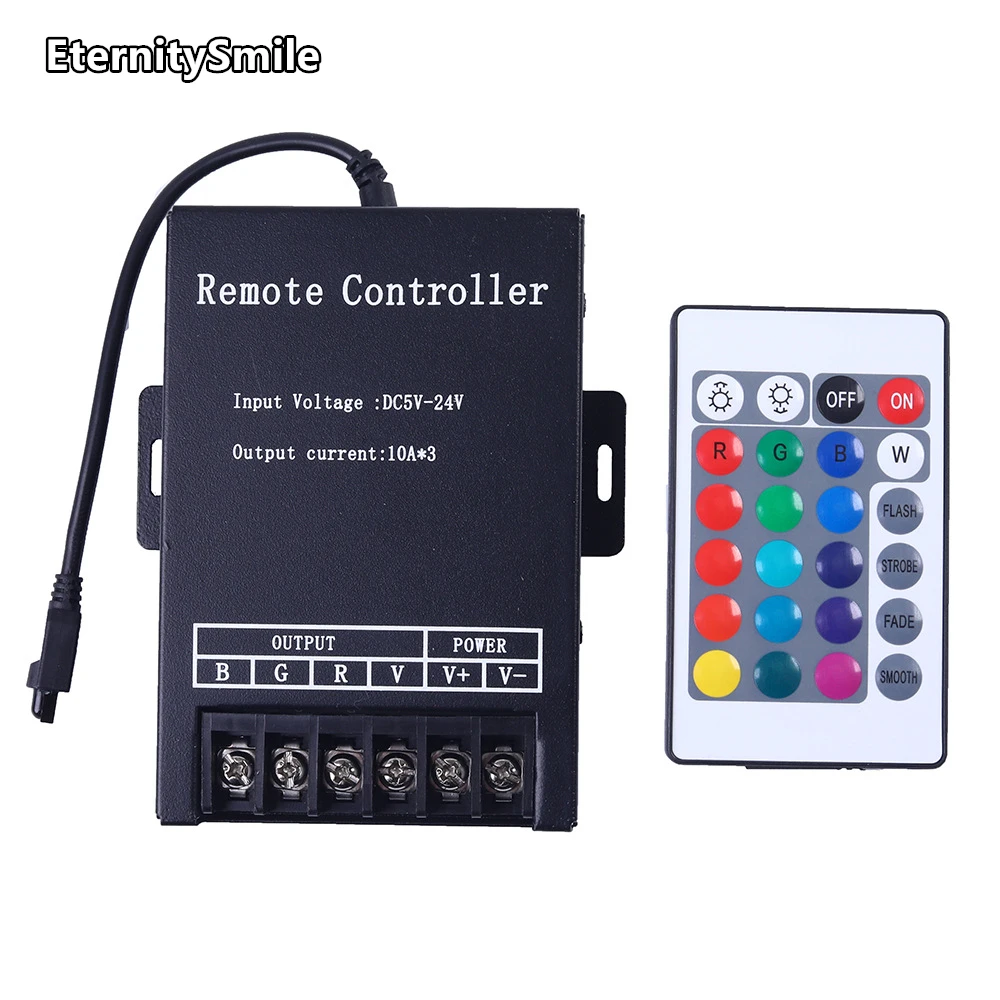 

high power led rgb remote controller 12 24v input 10a * 3 output 720w ce rohs remote rf control smd5050 rgb led strip controller