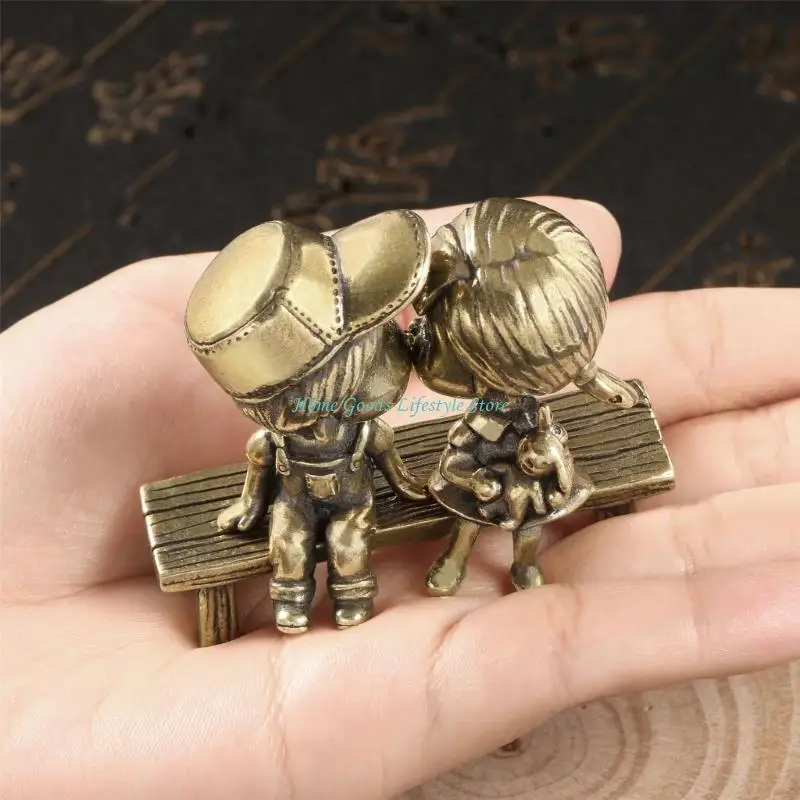 E74E Charm Brasses Miniature Model of Childhood Sweethearts Suitable as Thoughtful Gift for Celebration