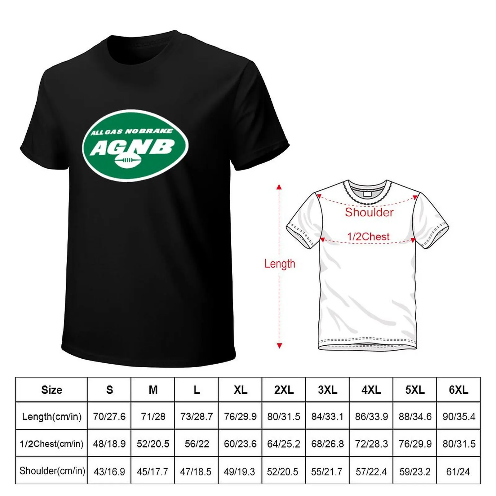 NYJ All Gas No Brake Logo T-Shirt mens graphic t shirts T-Shirt
