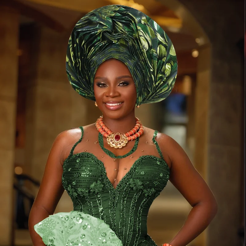 Luxury African High Quality Geles Headtie Head Wrap Hat for Women Wedding Party Turban Cap Auto Gele Nigerian Bonnet Headscarf