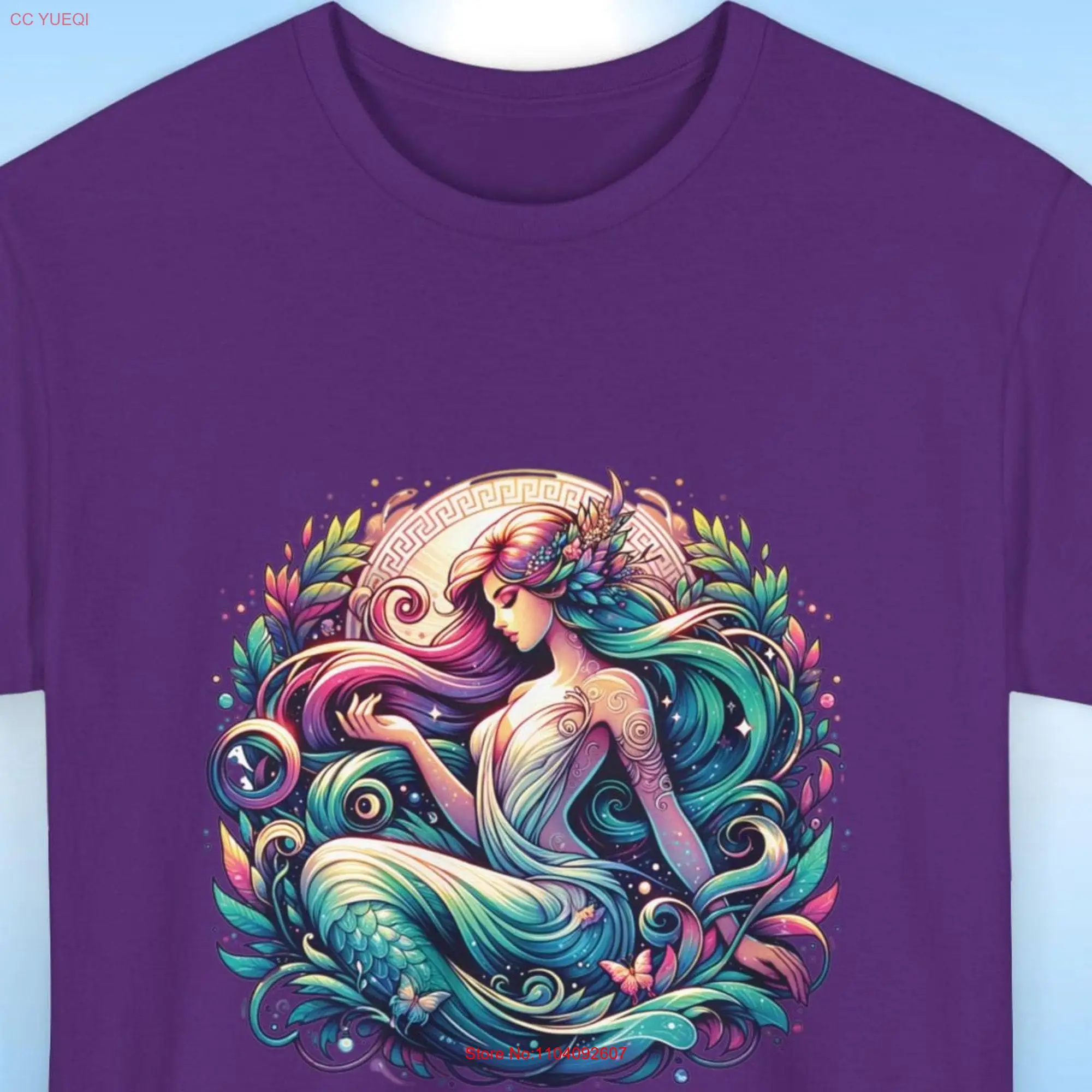 Ocean Graceful Nymph Greek Goddess T Shirt 100 Cotton Mythical Art Ancient Greece Apparel Love Beauty Unique Idea