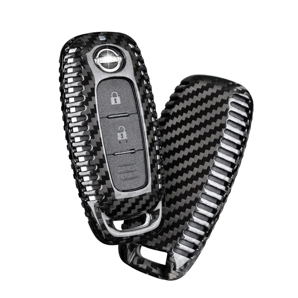 Carbon Fiber Key Fob Cover For Nissan, Key Case For NISSAN Qashqai Altima Teana 2022 2023 3/4 Button Key Shell Car Accessories