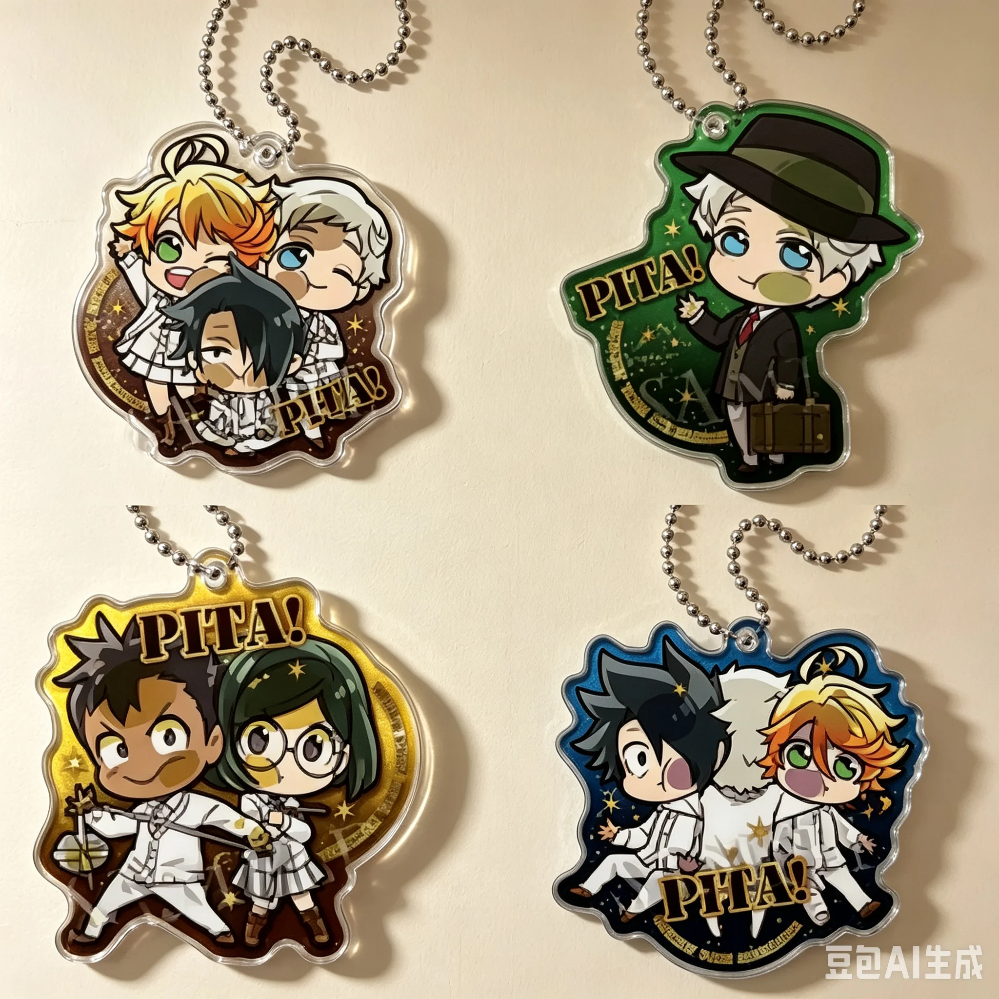 New Style Cartoon Backpack Pendant The Promised Neverland Figure Decoration Bag Car Key Ring Charm Gift Anime Acrylic Keychain