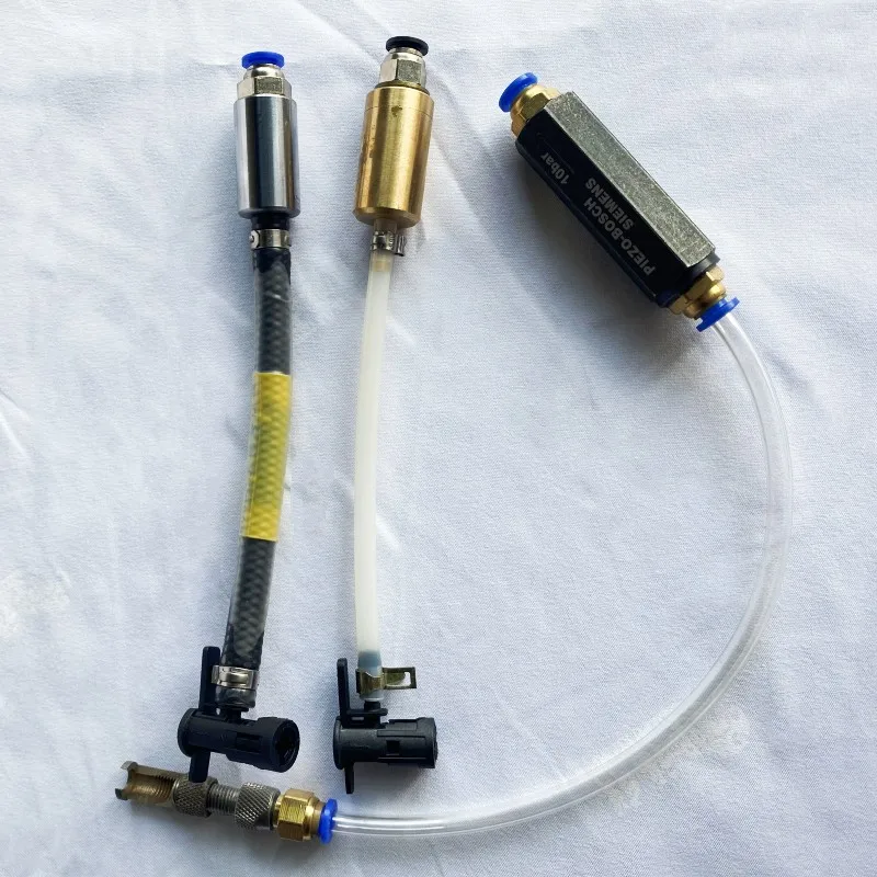 10bars Pressure Piezo Diesel Injector Test Oil Return Check Valve Booster Valve with Tube Quick Connect Joint for Bosch Siemens