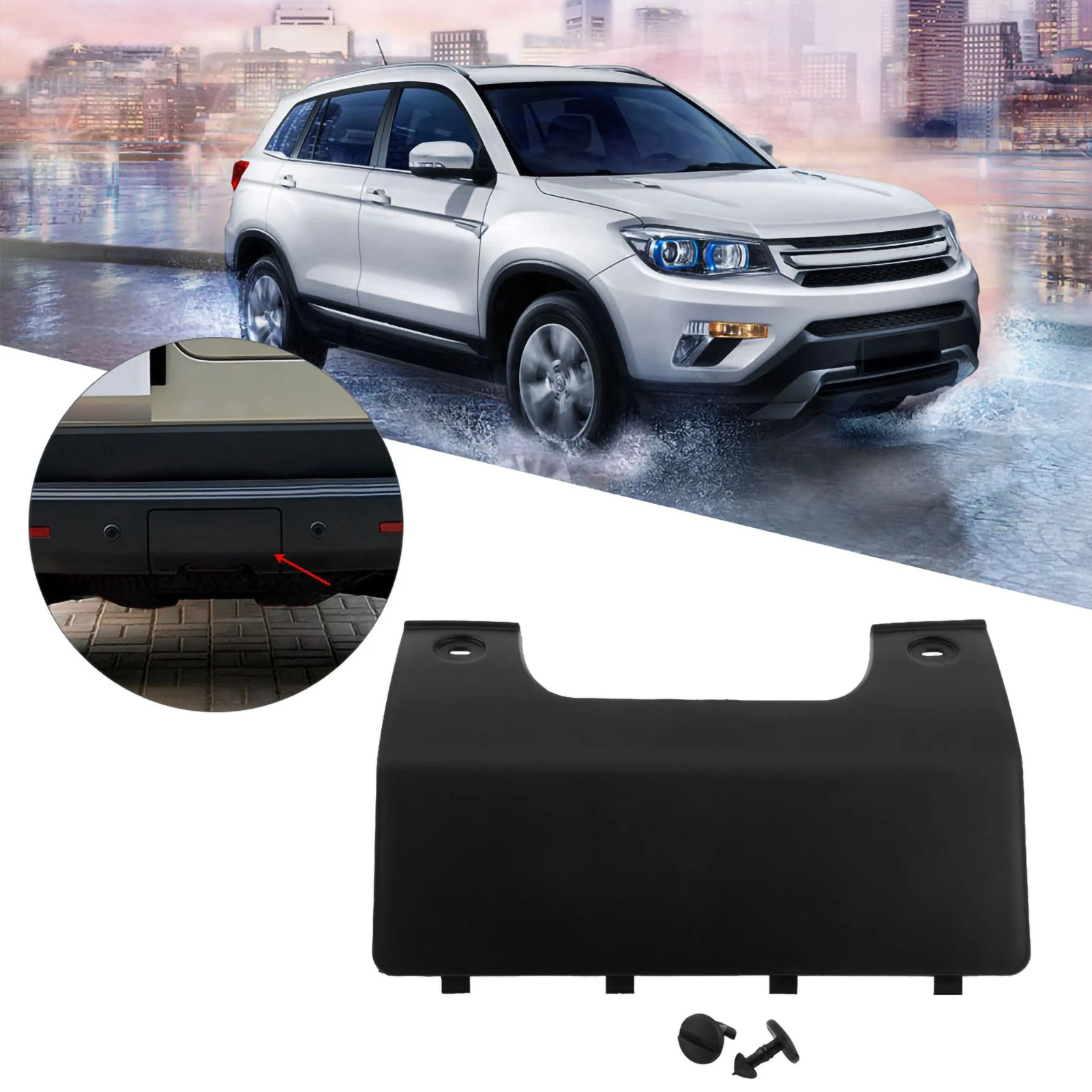 Car Rear Bumper Tow Towing Eye Hook Cover Exterior Accessories Replacement For Land Rover LR3 05-09 LR4 10-12 DPO 500011PCL