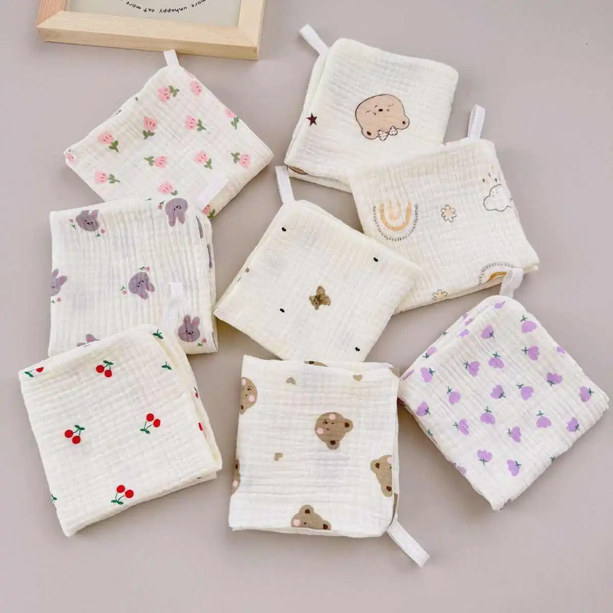 Ultra Soft Pure Cotton Muslin Towel Baby Bibs Burp Cloth Face Wash Towel Children Handkerchief for Newborn Infants Babies