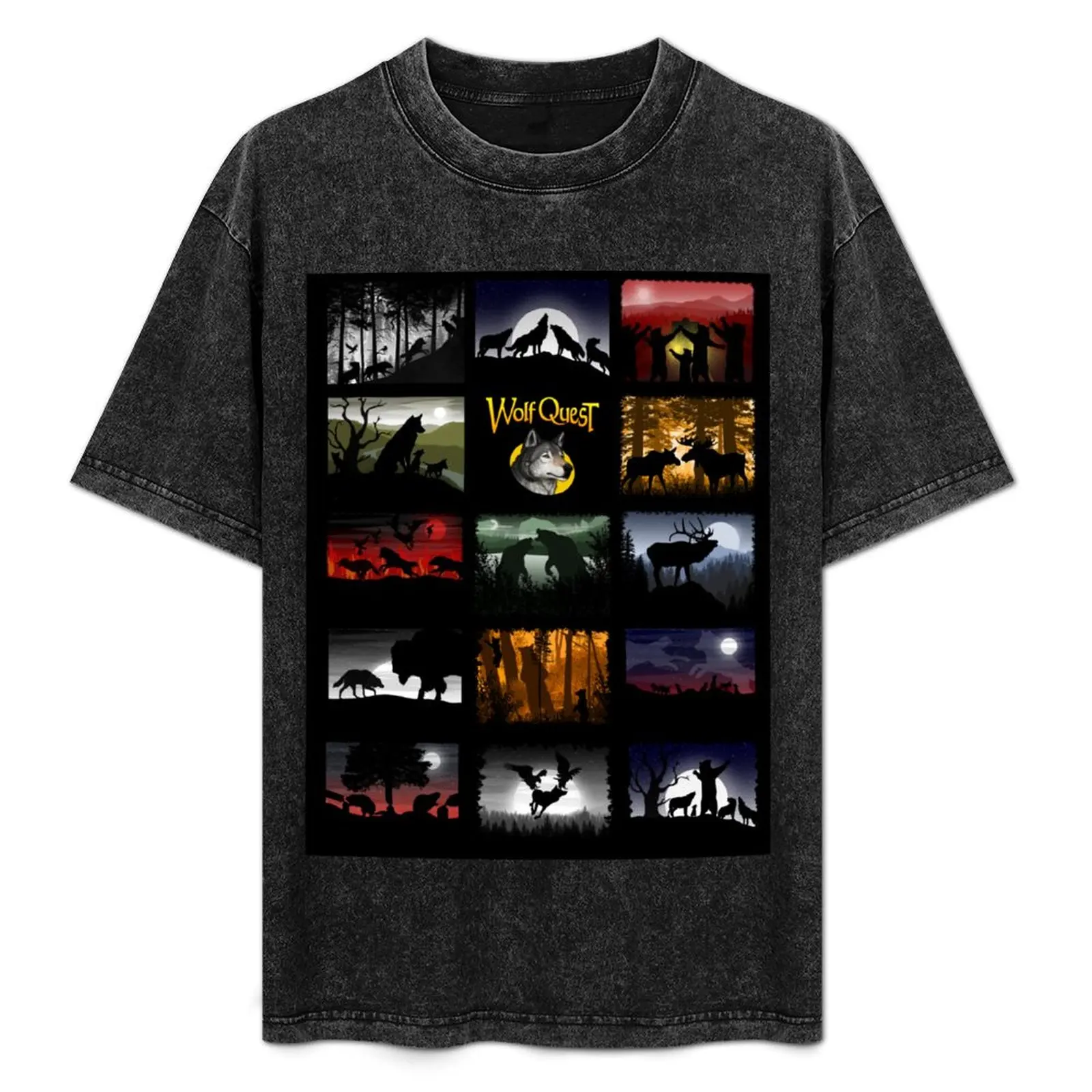 

Mosaic of WolfQuest Dreams T-Shirt Soft Casual Short Sleeve Cotton Tee