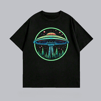2025 Summer new UFO creative printed graphic T-shirts for men and women short-sleeved T-shirts high-quality streetwear