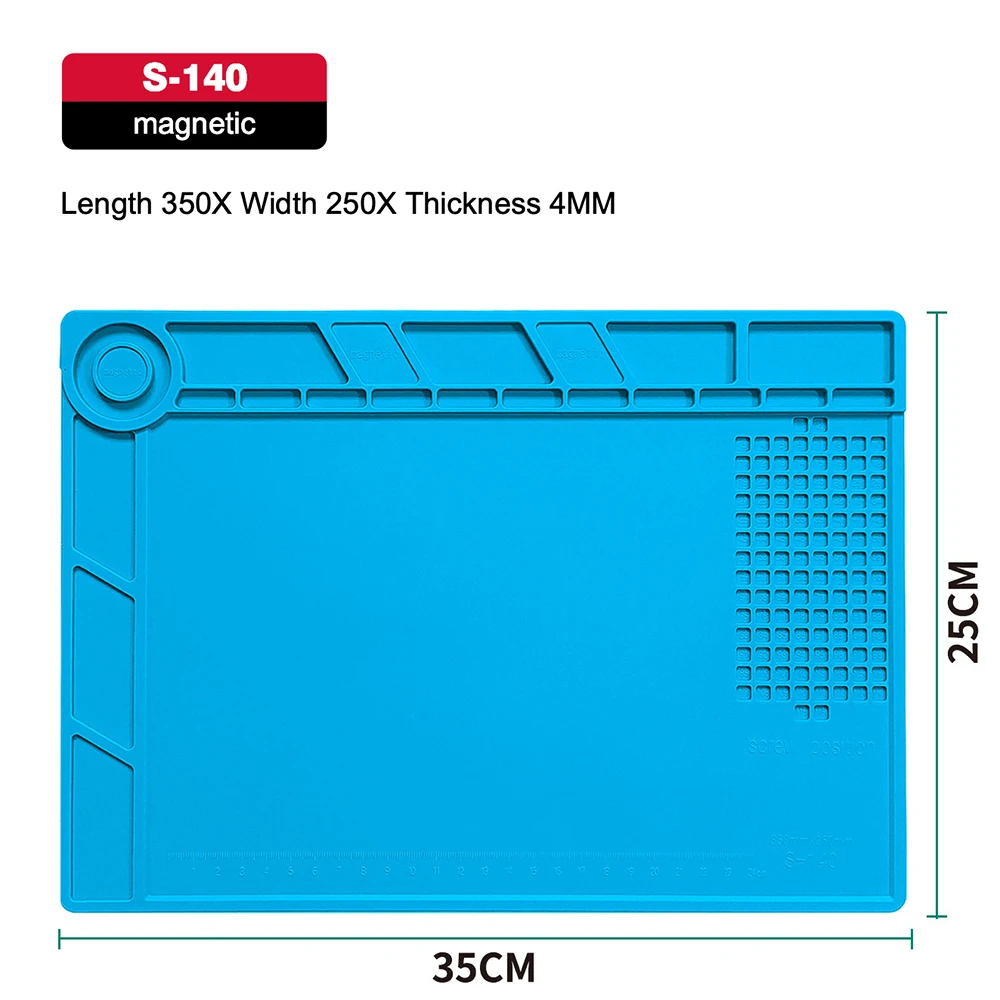 Silikon-Lötpad, Schreibtisch-Plattformmatte für Schweißstation, Eisen, Telefon, PC, Reparatur, magnetische Wärmeisolierung, keine Blei, S-160