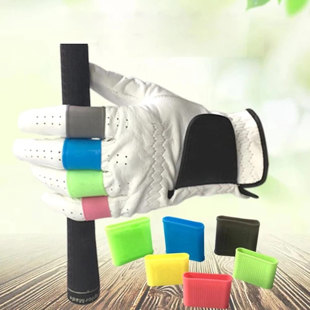 

Blue Grey Pink Silicone Grip Support Safety Golf Finger Sleeve Golf Finger Protective Cover Protector Grip Hand Protector