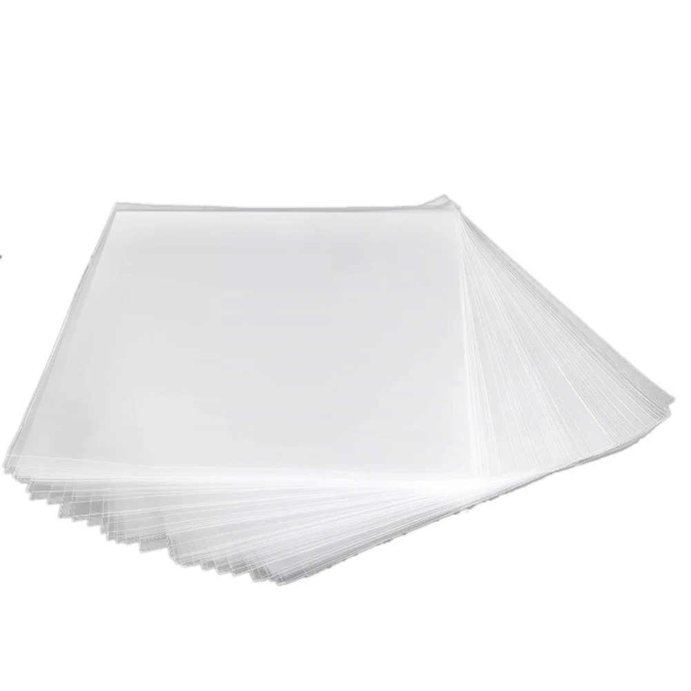 

N09R 50PCS OPP Gel Record Protective Cover for Turntable Player LP Vinyl Record Bag Flat Open