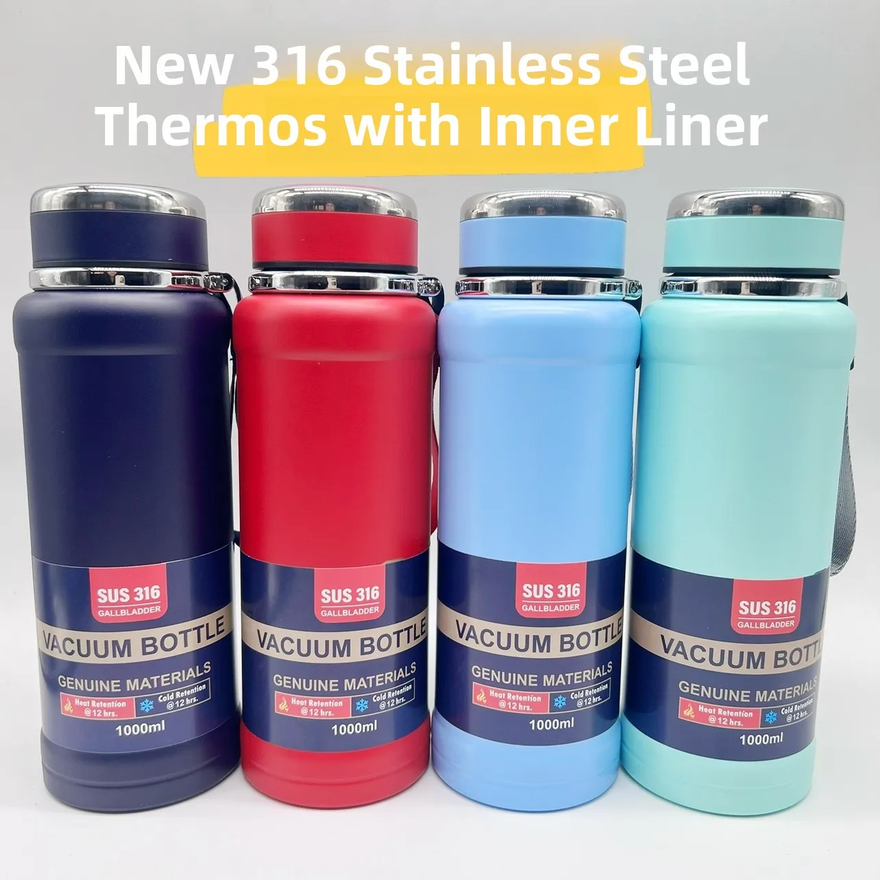 

Portable Outdoor Double Layer Vacuum Insulated Stainless Steel Cup JK New Model 316 Space Pot 800ml Red Straight Body Cup