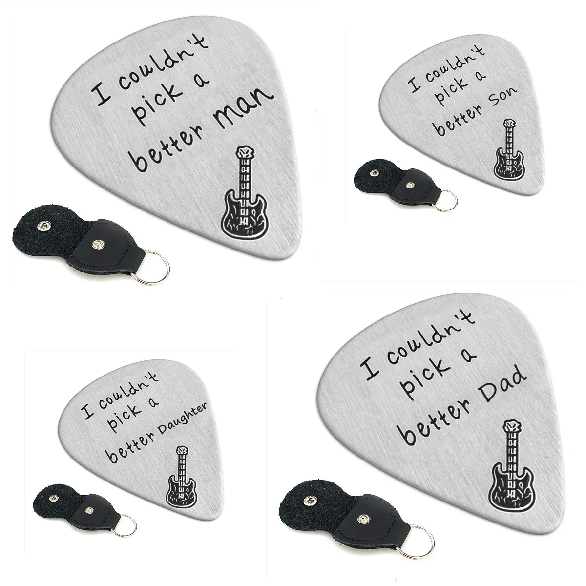 6 Pcs ABS Double-Sided Printed Folk Guitar Picks with Holster Storage-Ideal Gifts for Music Lovers,Ukulele Guitar Enthusiasts