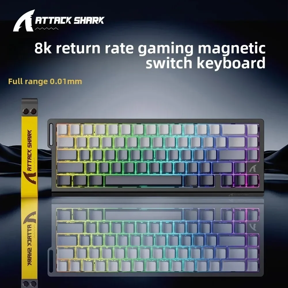 Attack Shark X68HE magnetic axis mechanical keyboard 8K return 128K scan rate 0.01mm accuracy fast response support web drive