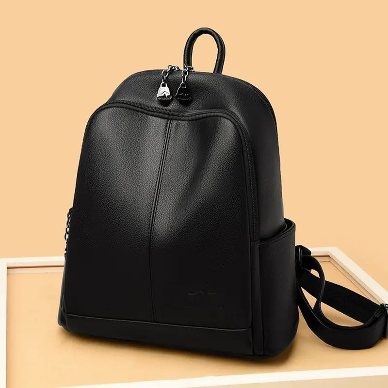 New Korean Soft pu Leather Large Capacity Travel Backpacks Women's Fashion Vintage Shoulder Bags anti-theft Notebook Schoolbag