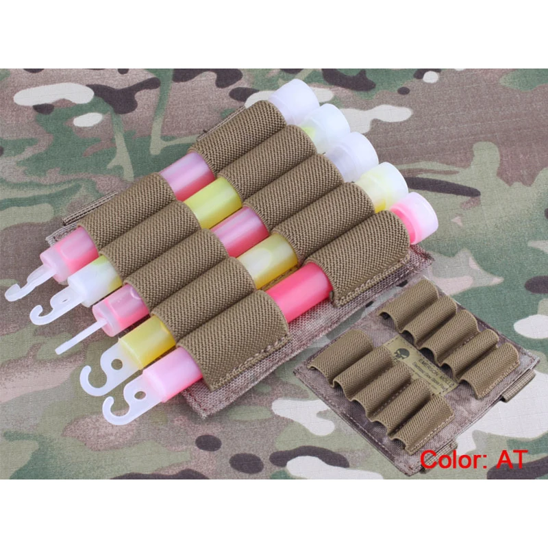 Emersongear Tactical Wargame Light Stick Pouch Molle Glow Stick Carrying Bag Panel Portable For Airsoft Hunting Plate Carrier