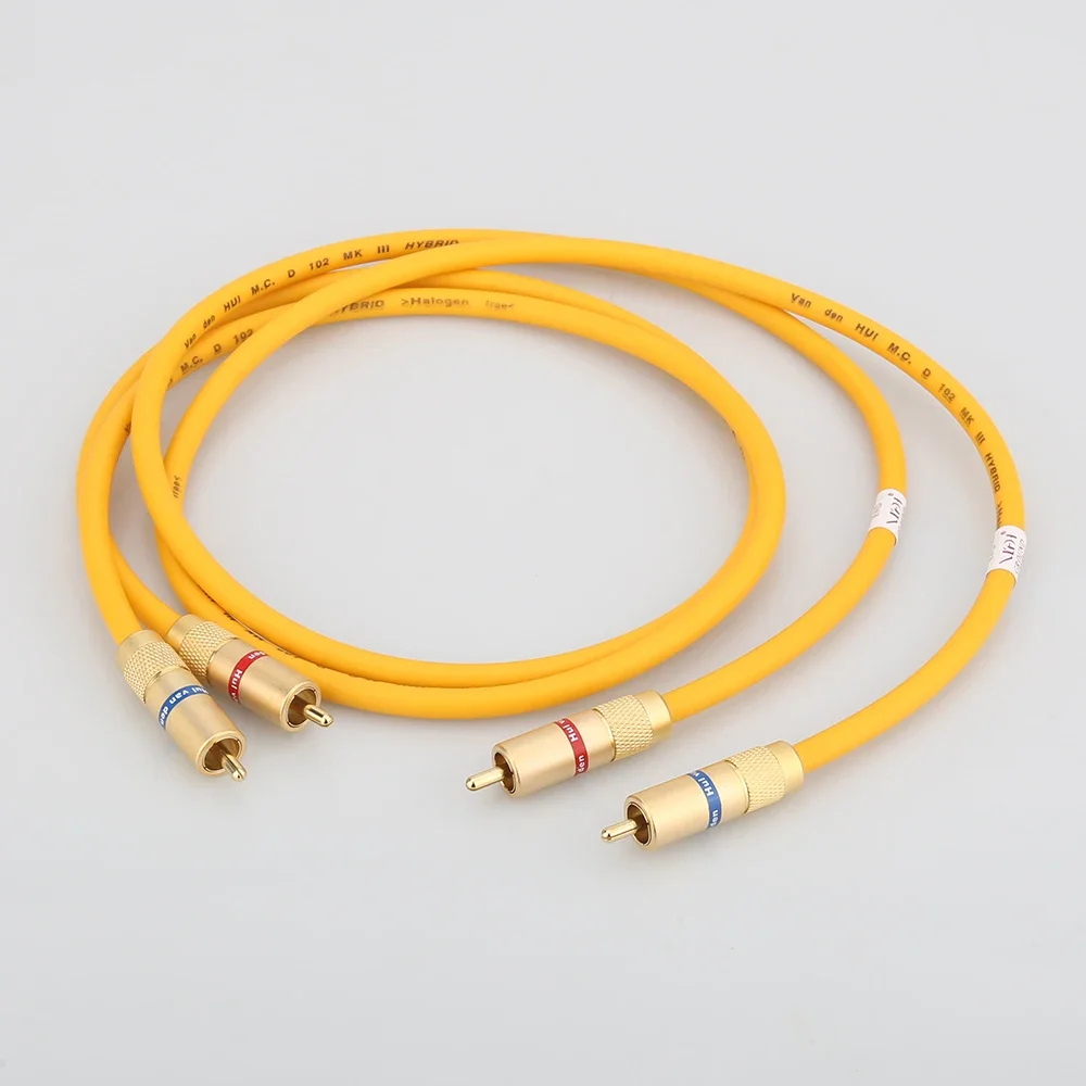 

Pair Van Den Hul The D-102 III HYBRID (Halogen F) RCA Audio Interconnect Cable Hi-end 2RCA Male to Male Audio Cable