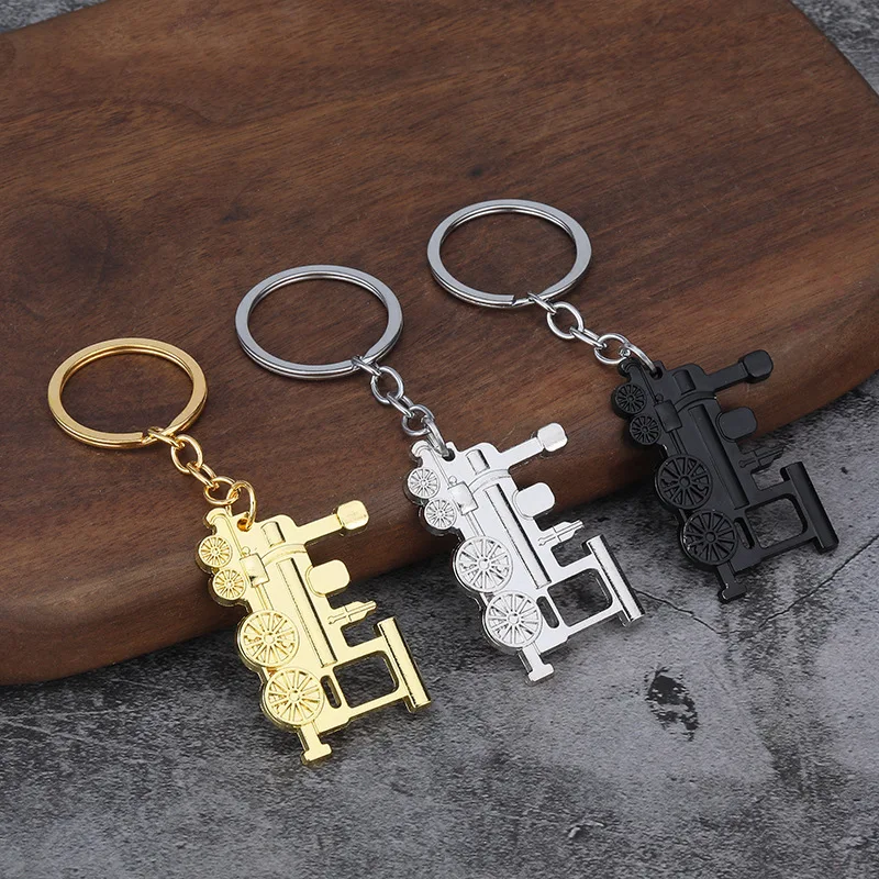 Creative Hot Sale Metal Train Keychain Men Women Fashion Pendant Keyring Jewelry Punk Rock Car Key Accessories Gifts