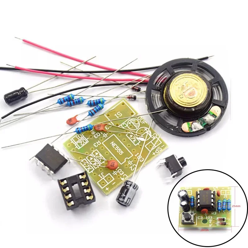 Kit de sonnette électronique NE555 à monter soi-même, sonnette Ding-dong, kit de production électronique, soudure de circuits imprimés en laboratoire