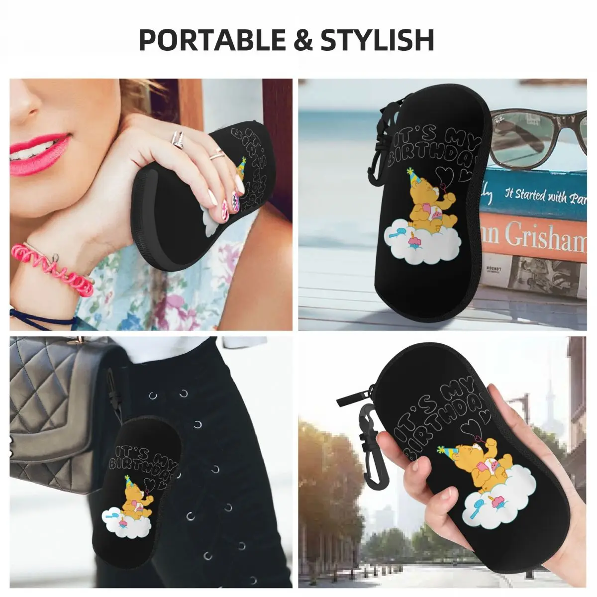 Care Bears È il mio compleanno Custodia per occhiali Uomo Donna Protezione da lettura alla moda Contenitore per occhiali affascinante