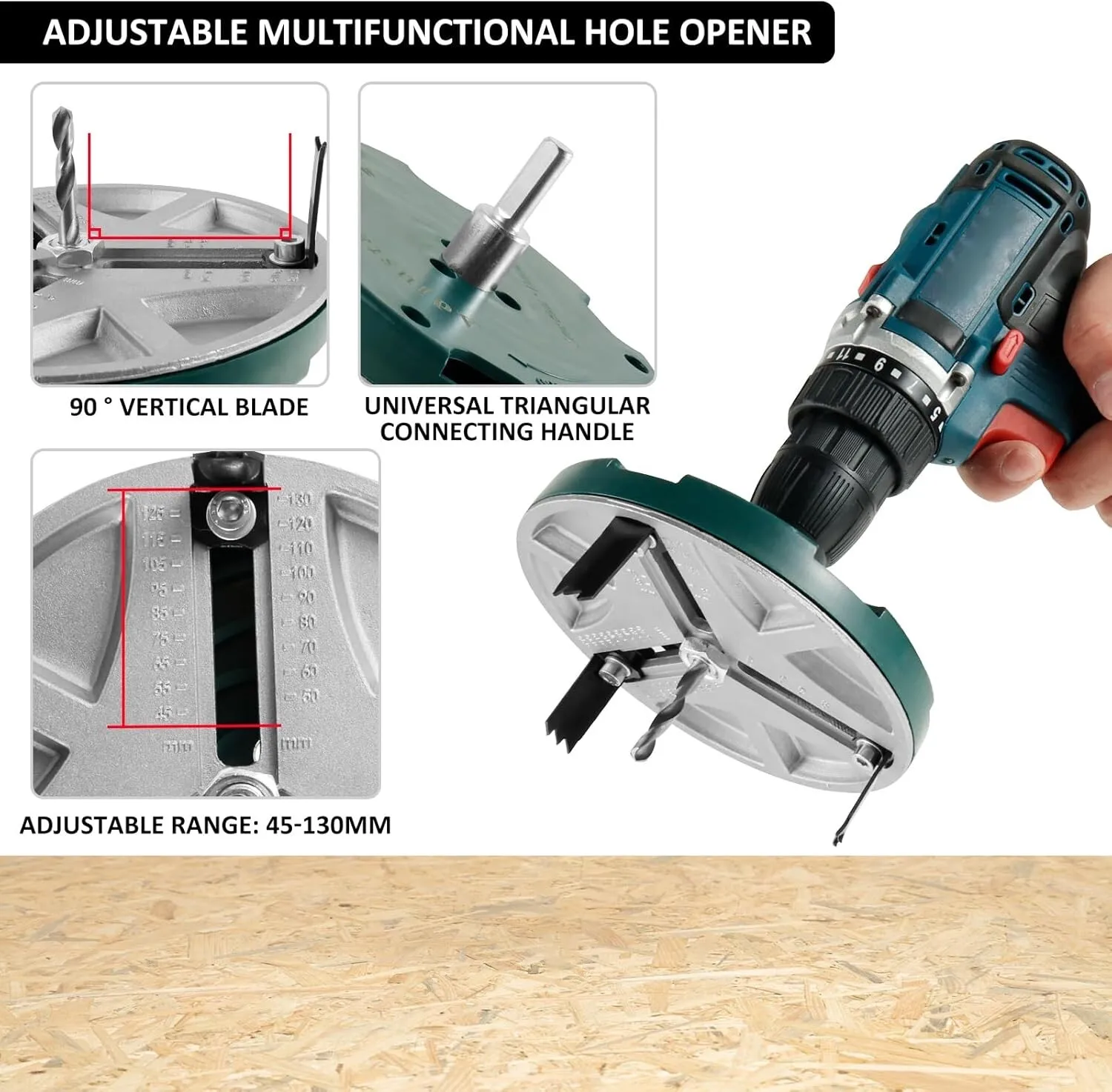 Adjustable Punching Saw Circle Round Hole Cutter Wood Drywall Drill Bit Saw Tool