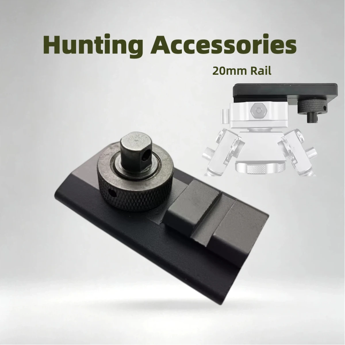 20mm Picatinny Rail Bipod Mount Adapter, Aluminum 2/3 Slots Rifle Sling Swivel Stud Attachment