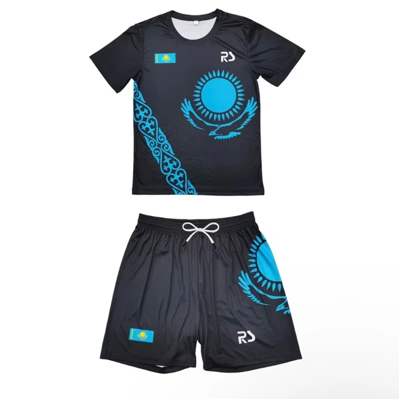 Image of 2026 Neues Kinder-Wrestling-Team Sportbekleidungsset Kurzarm-T-Shirt und Shorts für Fitnesstraining Leicht und Feuchtigkeitsableitend