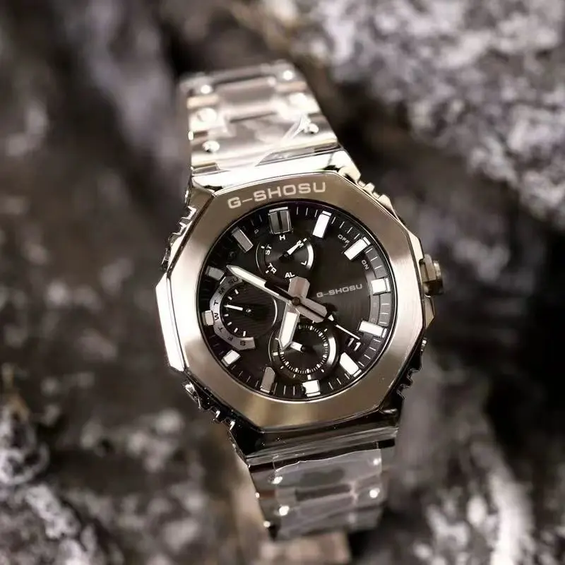 ساعة كوارتز رياضية للجنسين بتوقيت عالمي من الفولاذ المقاوم للصدأ وبوصلة كبيرة لجميع الأيدي سلسلة جي إم سي التشغيلية 170 جرام