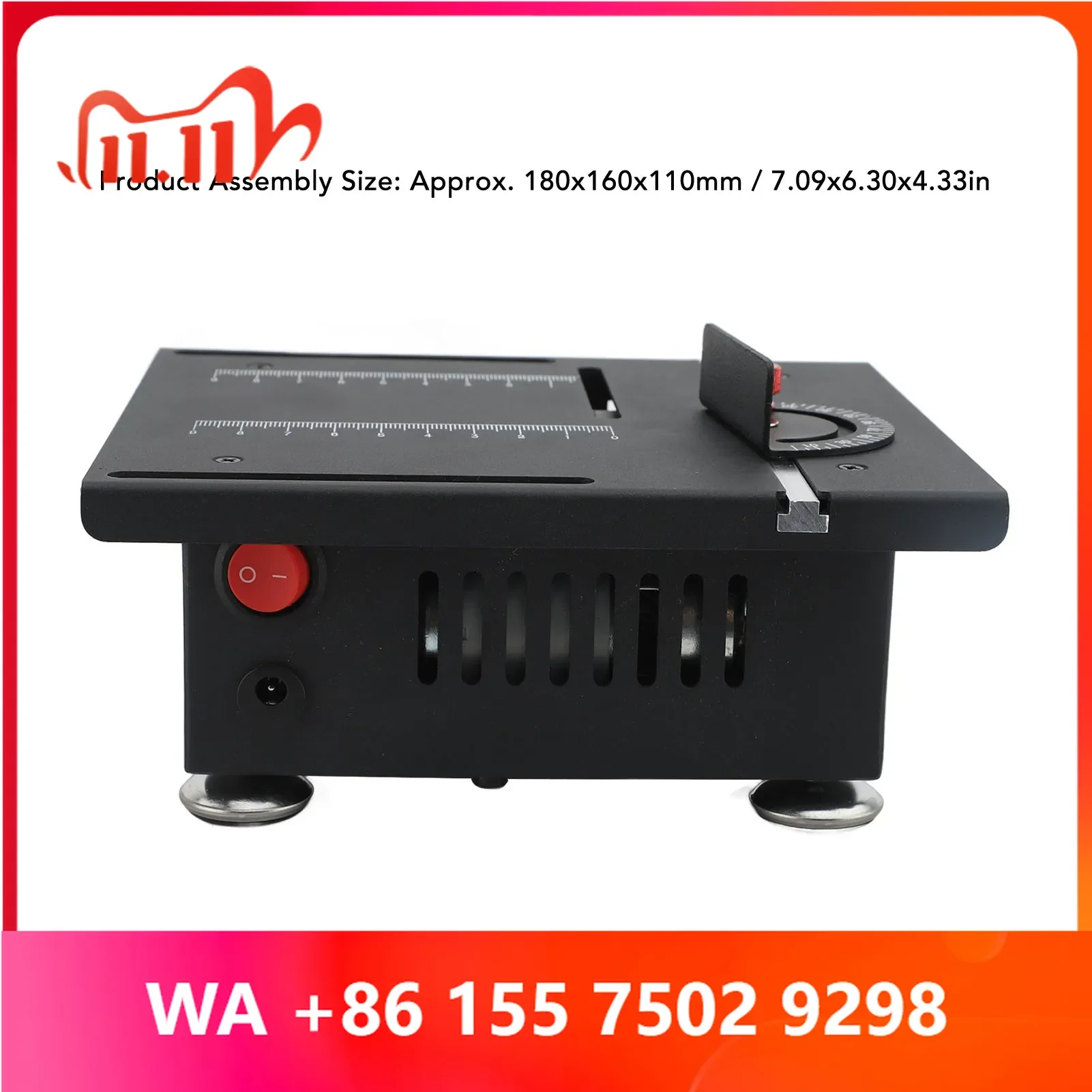 Mini Saw 100 W 7 Speeds Angle Bl Height Adjus Mini Desktop Saw Cutter for Wood PCB Acrylic Plastic