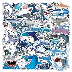 50Pcs Shark series Cartoon Cute Waterproof Sticker skateboard Snowboard Retro Vinyl Sticker