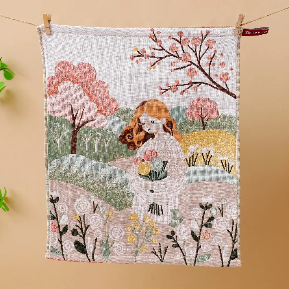 New 34x40cm Pure Cotton Face Towels 4 Layer Cotton Gauze Soft Kitchen Towel Decorative Absorbent Dish Cloth for Children