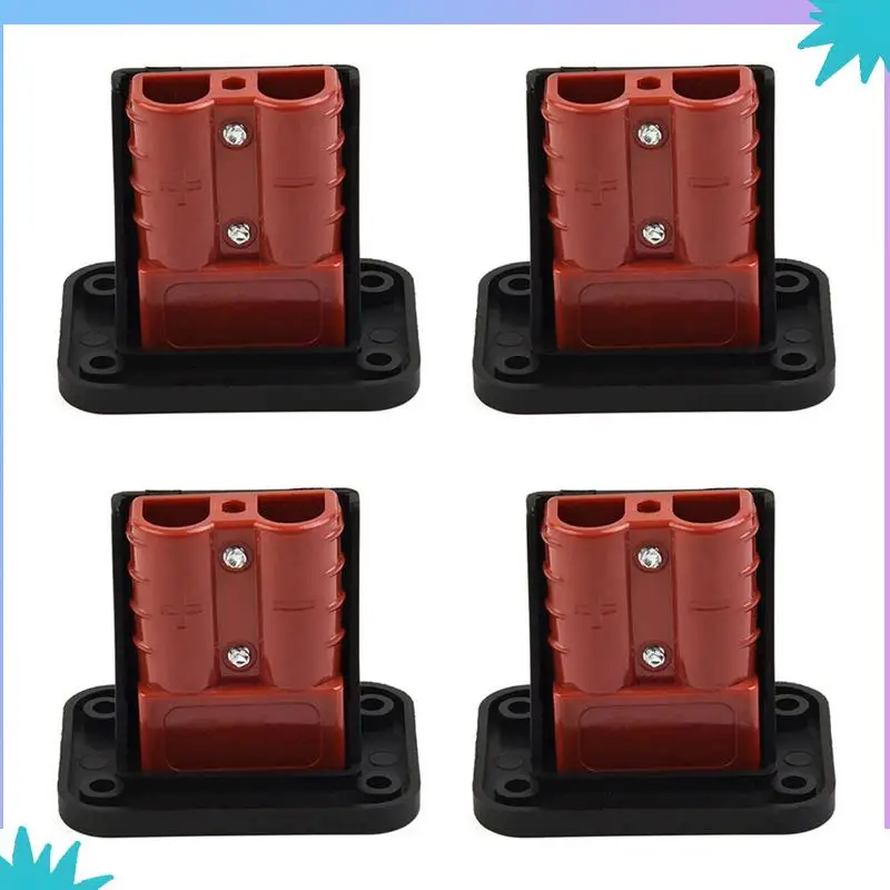 ABZW 4Pc 50A For Anderson Plug Connector Flush Mount Bracket Panel Cover For Caravan Boat Truck Cable Connectors Plug