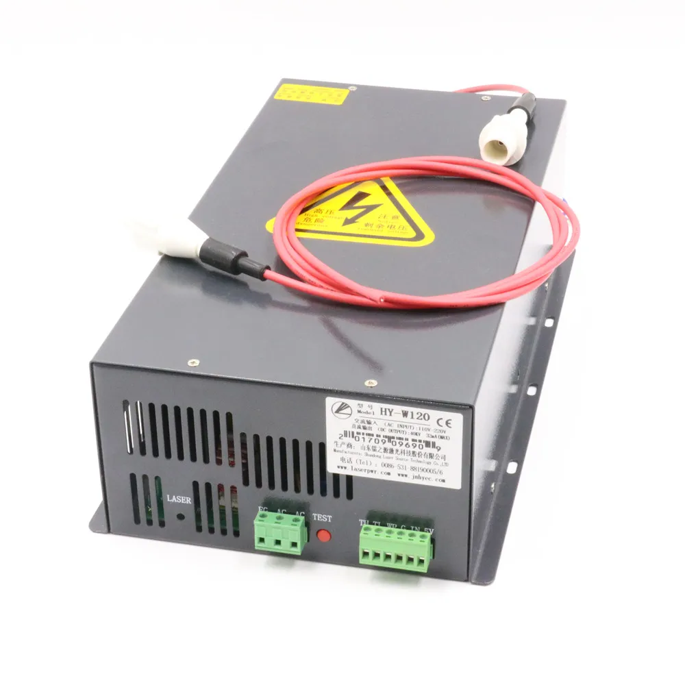 Haojiayi 100-120W CO2 Laser Voeding Voor CO2 Lasergravure Snijmachine HY-W120 T / W Serie