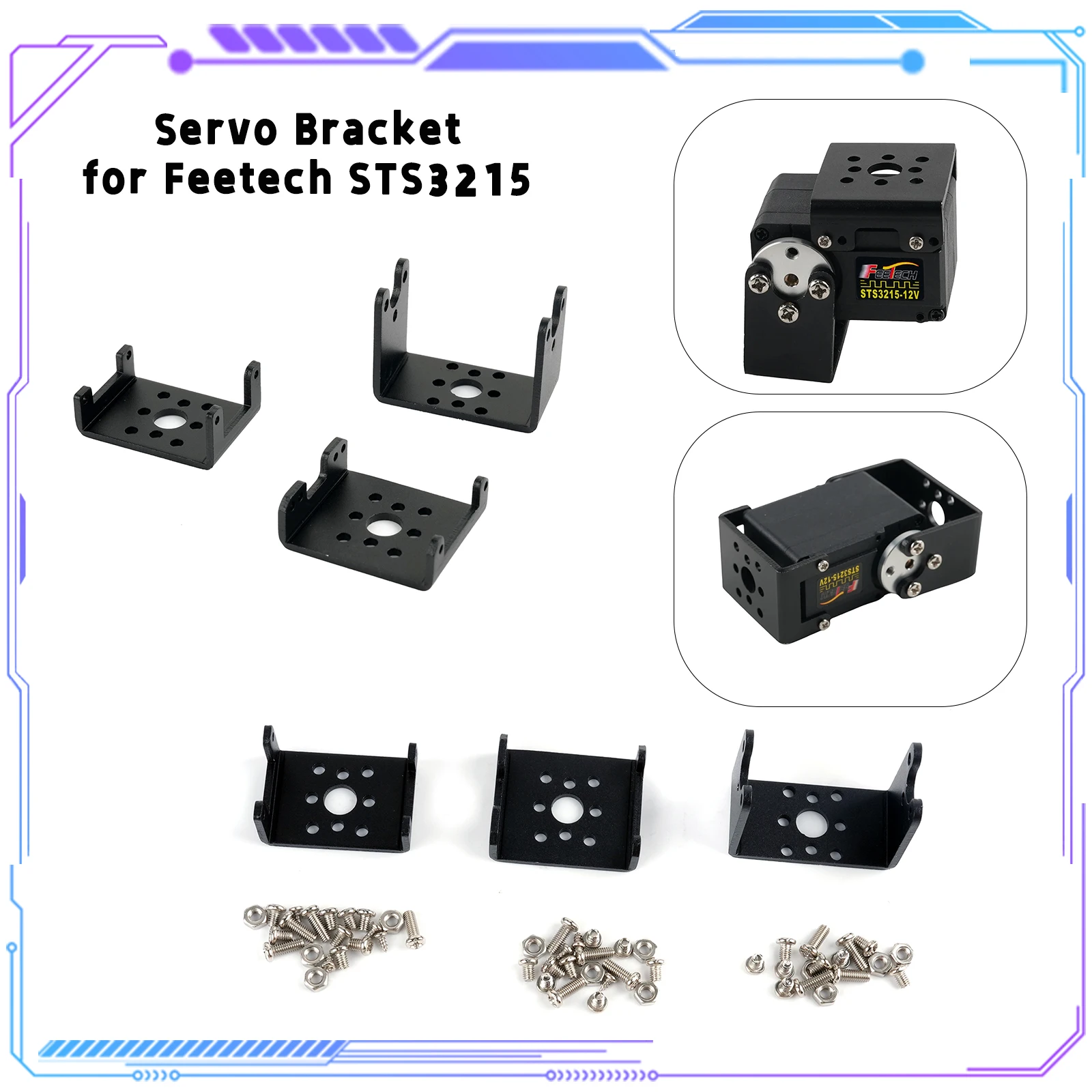 STS3215 Servo Bracket for 3215 12V 7.4V 30KG 19KG Serial Bus TTLFeedback Magnetic Encoding Servo Installation 1/2/5SET