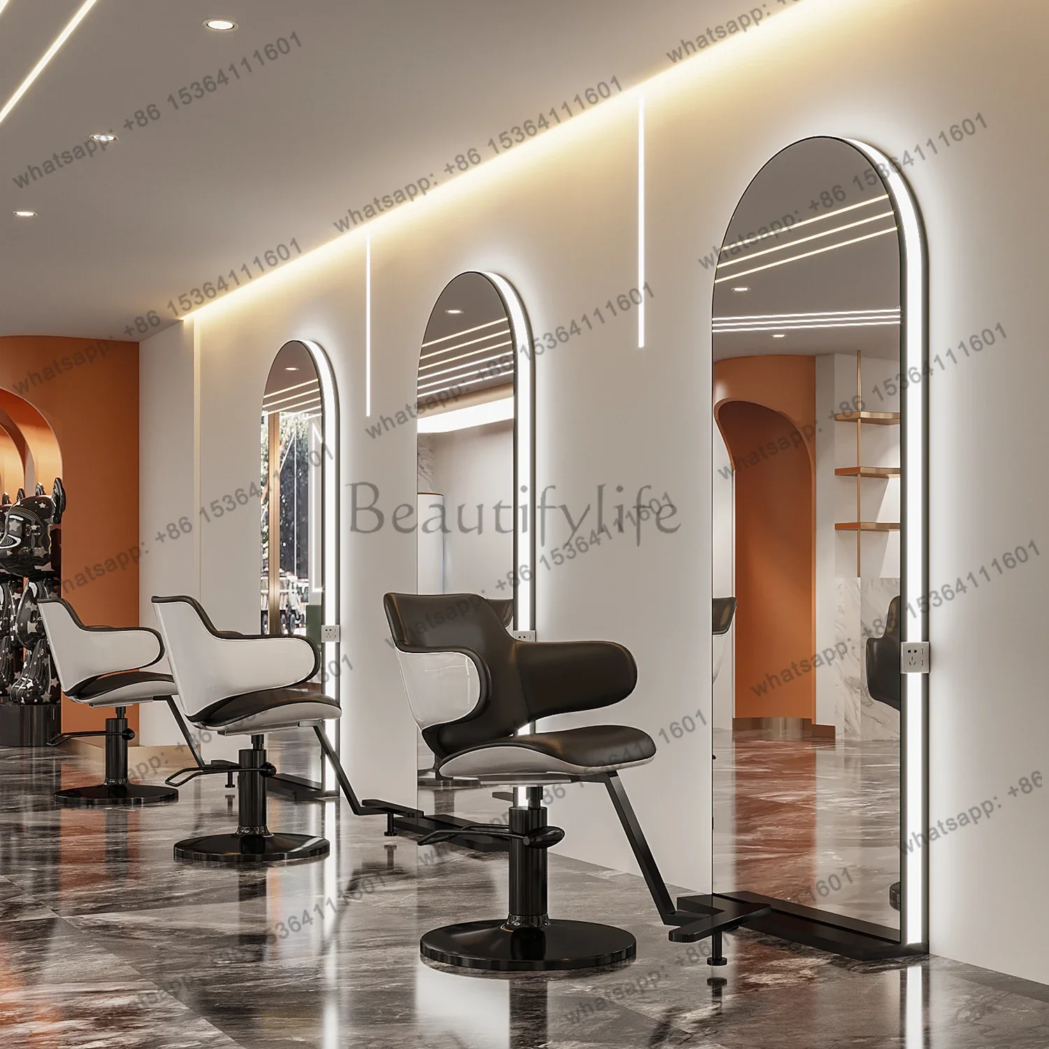 hair salon mirror table single and double-sided perm and dyeing floor-to-ceiling hair salon special with light