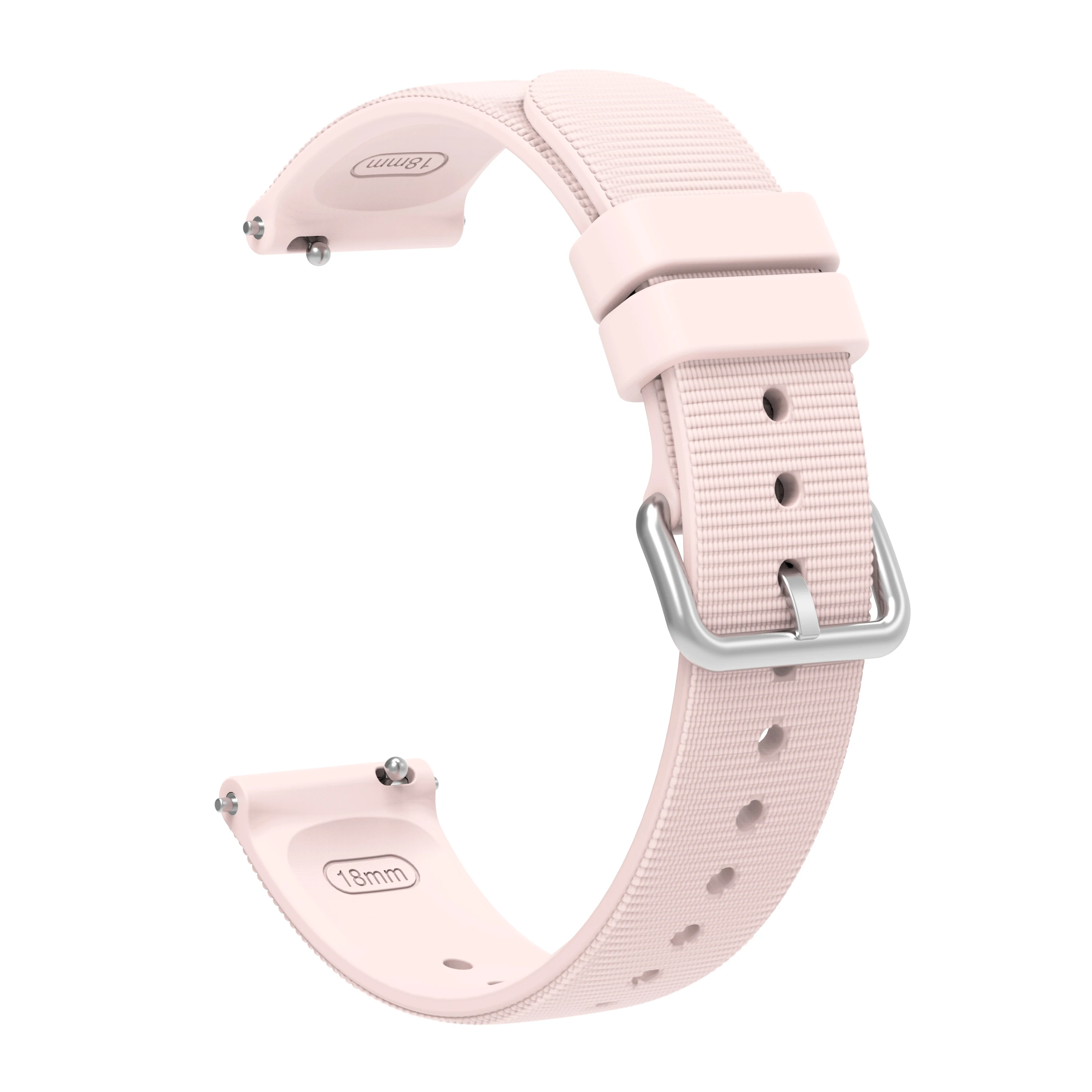 

Для Xiaomi Watch S4 41 мм ремешок для часов 18 мм текстурированный силиконовый ремешок - розовый