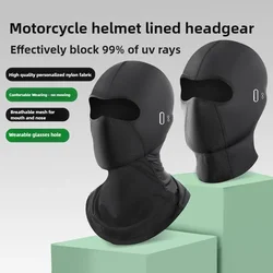 Motorcycle Balaclava Glasses Face Breathable Men Women Quick-Drying Outdoor Cycling Headgear Ice Silk Summer UV Protection Mask