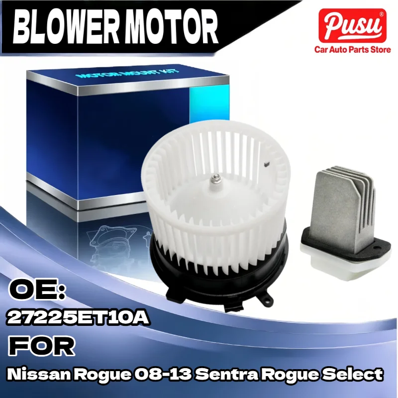 

PM9377 A/C Heater Blower Motor and Resistor for Nissan Rogue 2008-2013 Sentra, Replaces 27225JM01A 2776170T03 2776170T02