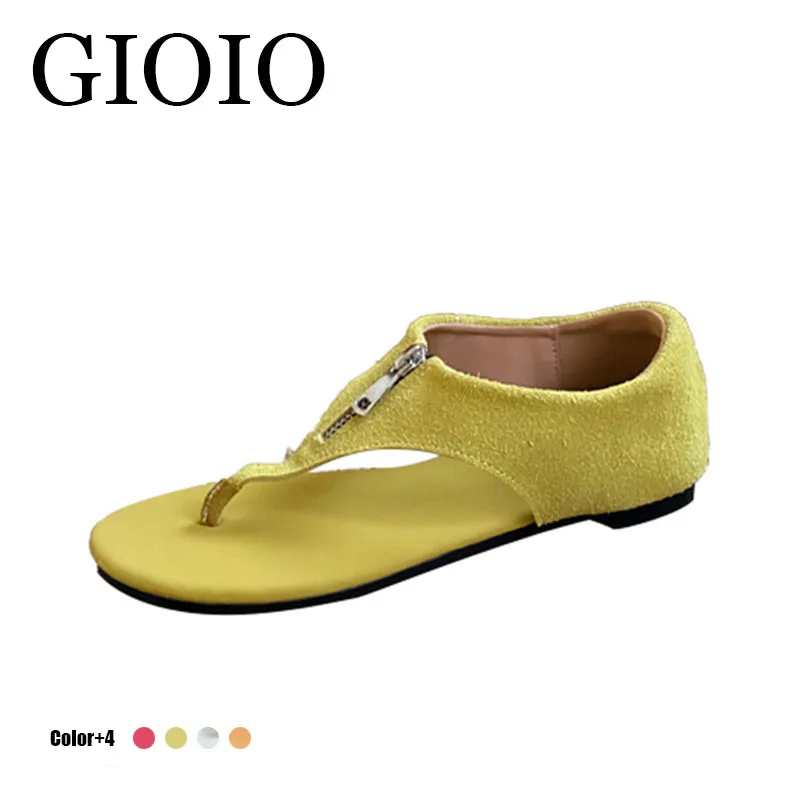 

Женские сандалии-шлепанцы 2026: Новые летние элегантные туфли для офиса, с круглым носком, на молнии, в римском стиле