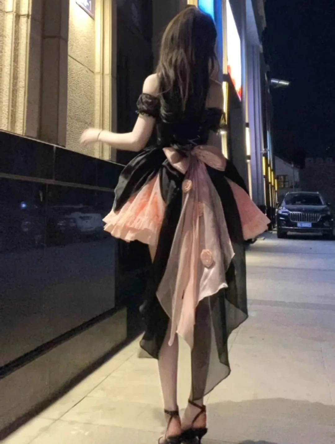 

Black Pink Rose lolita Dress Gorgeous Sweet Lolita fish bone on the run Heavy Princess dress