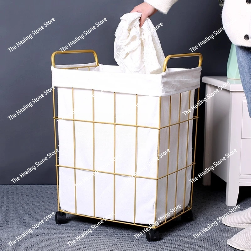 Fashion light luxury household laundry hamper high-end simple toys storage basket creative multi-functional bedside cabinet