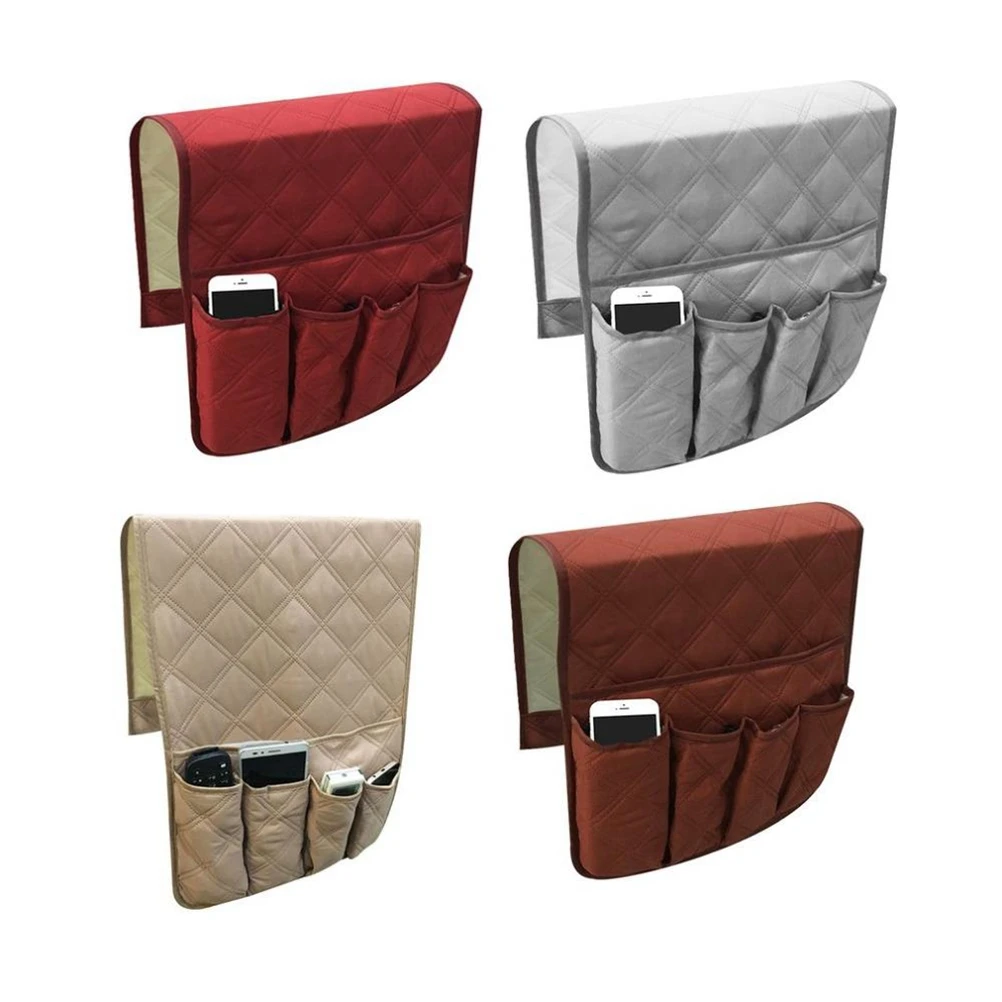 

1pc Felt Fabric Bedside Sofa Storage Bag Holder Container Hanging Organizer for Dorm Car Bed Rails(Dark Coffee)