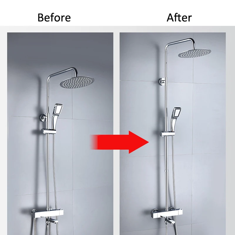 Shower Extension 30CM Stainless Steel Round Chrome Bathroom Shower Rod Extension